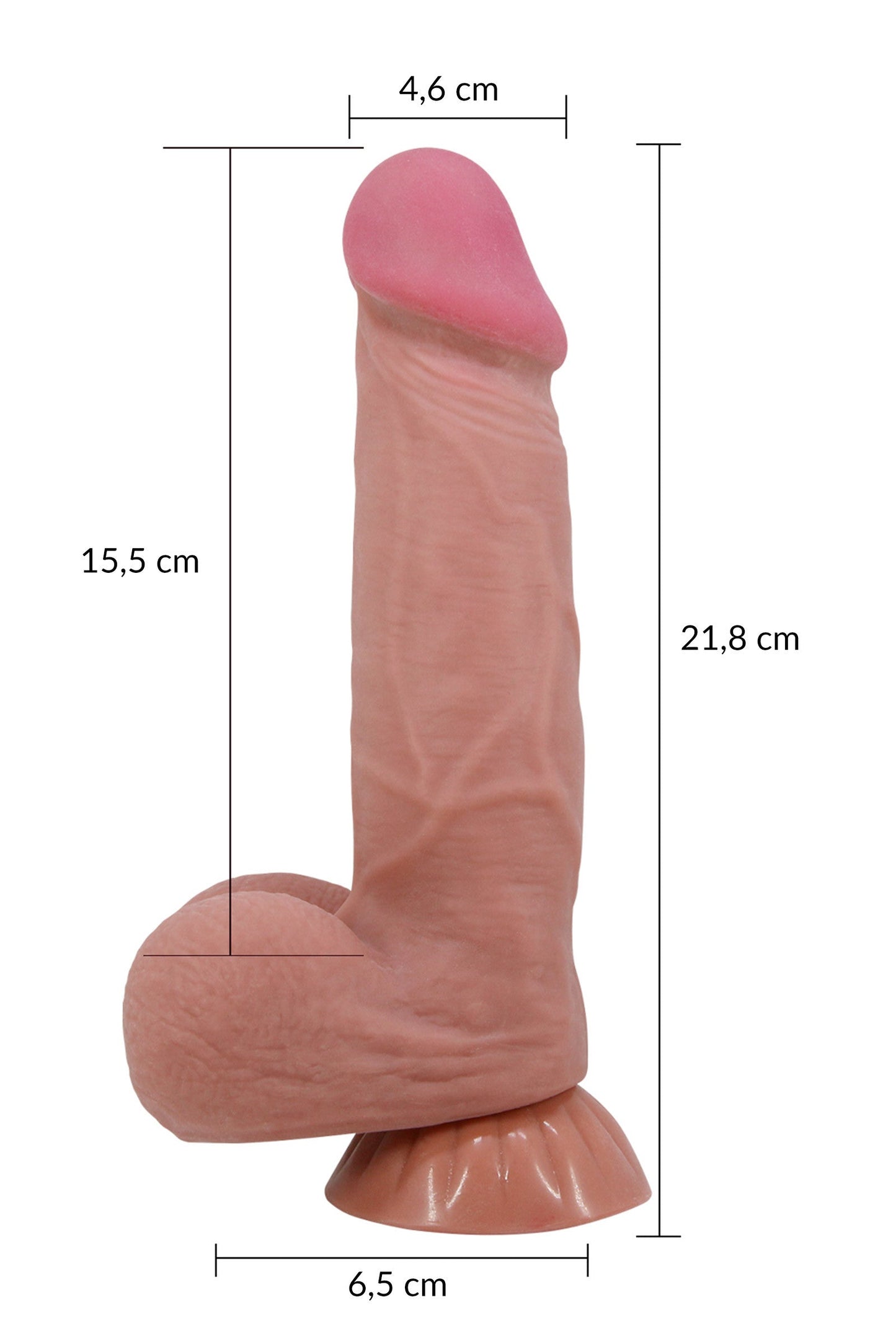 Gode ventouse réaliste à squelette 21,8 cm Plaisirs de Mayotte