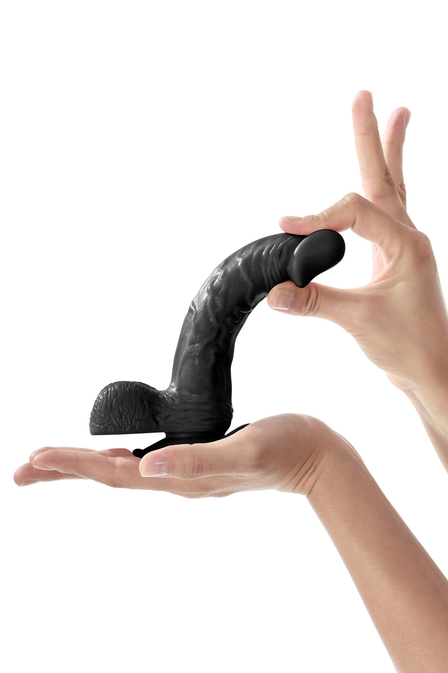 Real Tony, gode ventouse réaliste noir 18cm Plaisirs de Mayotte