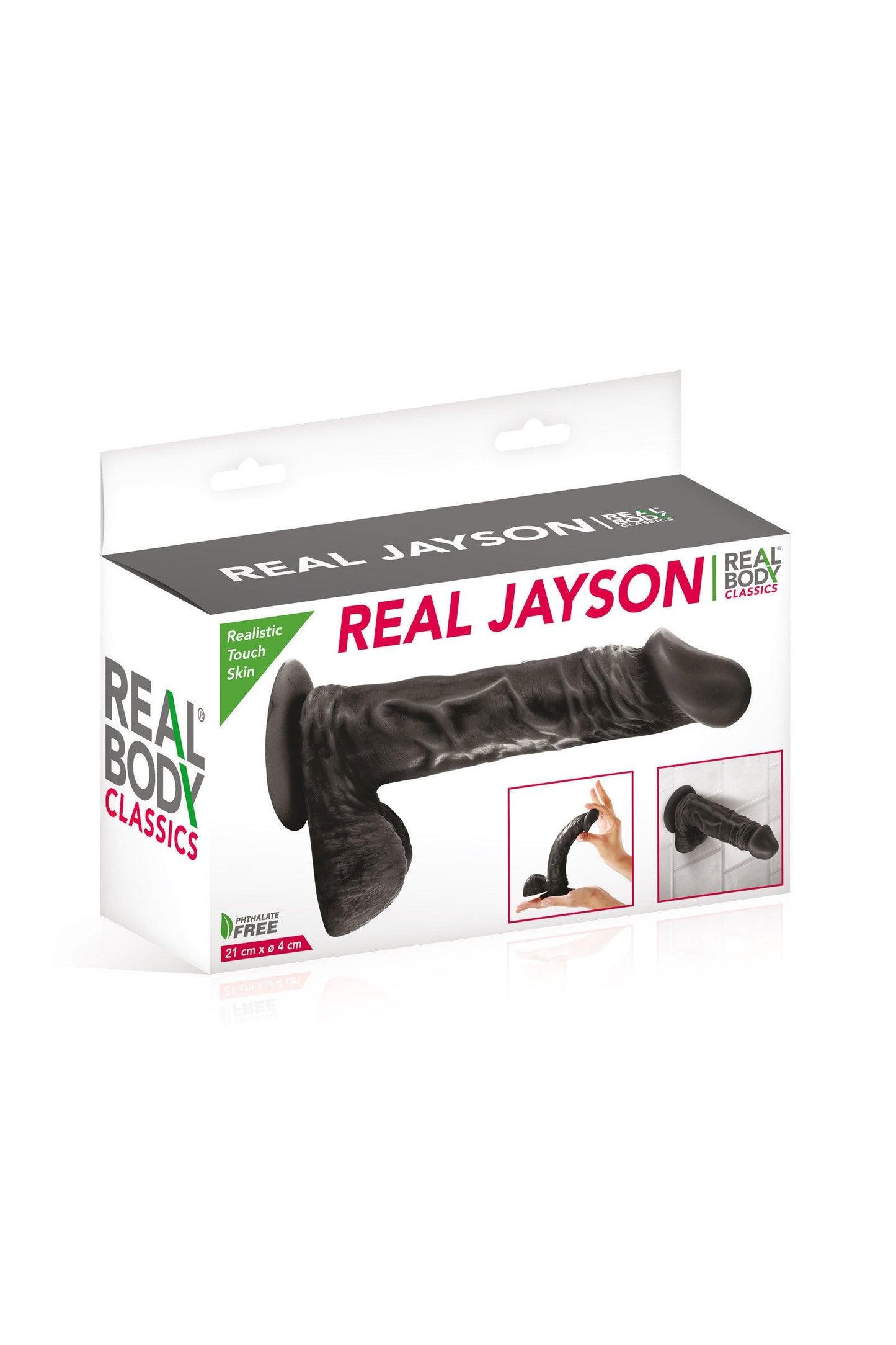 Real Jayson, gode ventouse réaliste noir 21cm Plaisirs de Mayotte