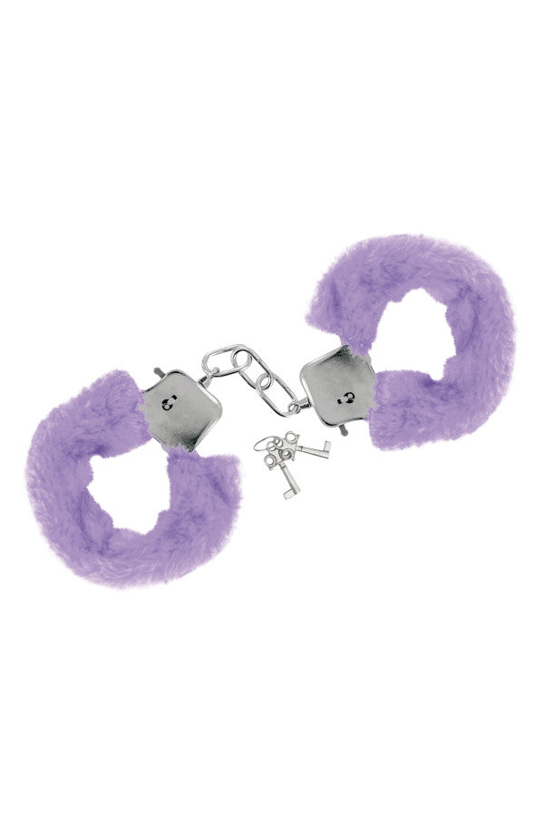 Menottes pour poignets fourrure violette Plaisirs de Mayotte