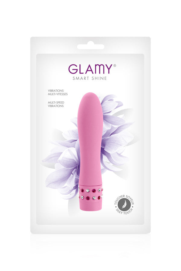 Smart Shine, mini vibromasseur rose avec strass Plaisirs de Mayotte