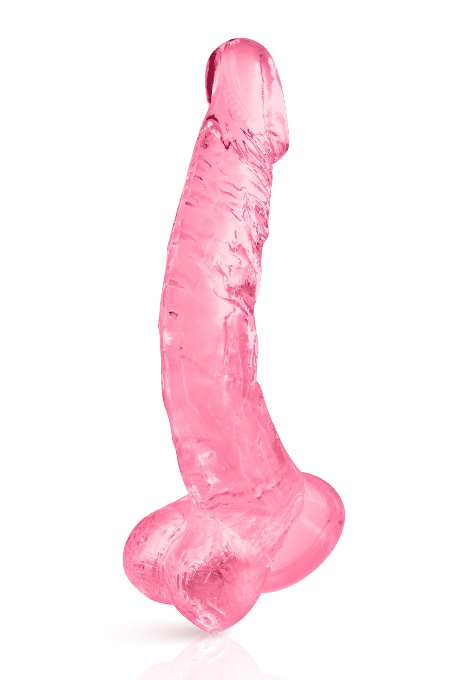 Gode ventouse courbe réaliste rose 22cm Plaisirs de Mayotte