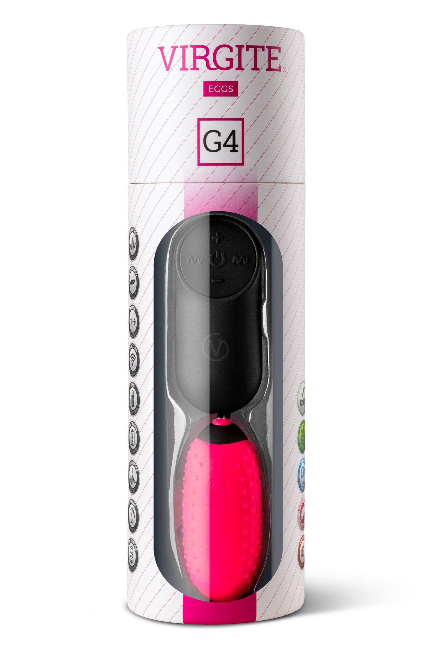 Virgite Egg G4 rose, œuf vibrant avec télécommande sans fil Plaisirs de Mayotte