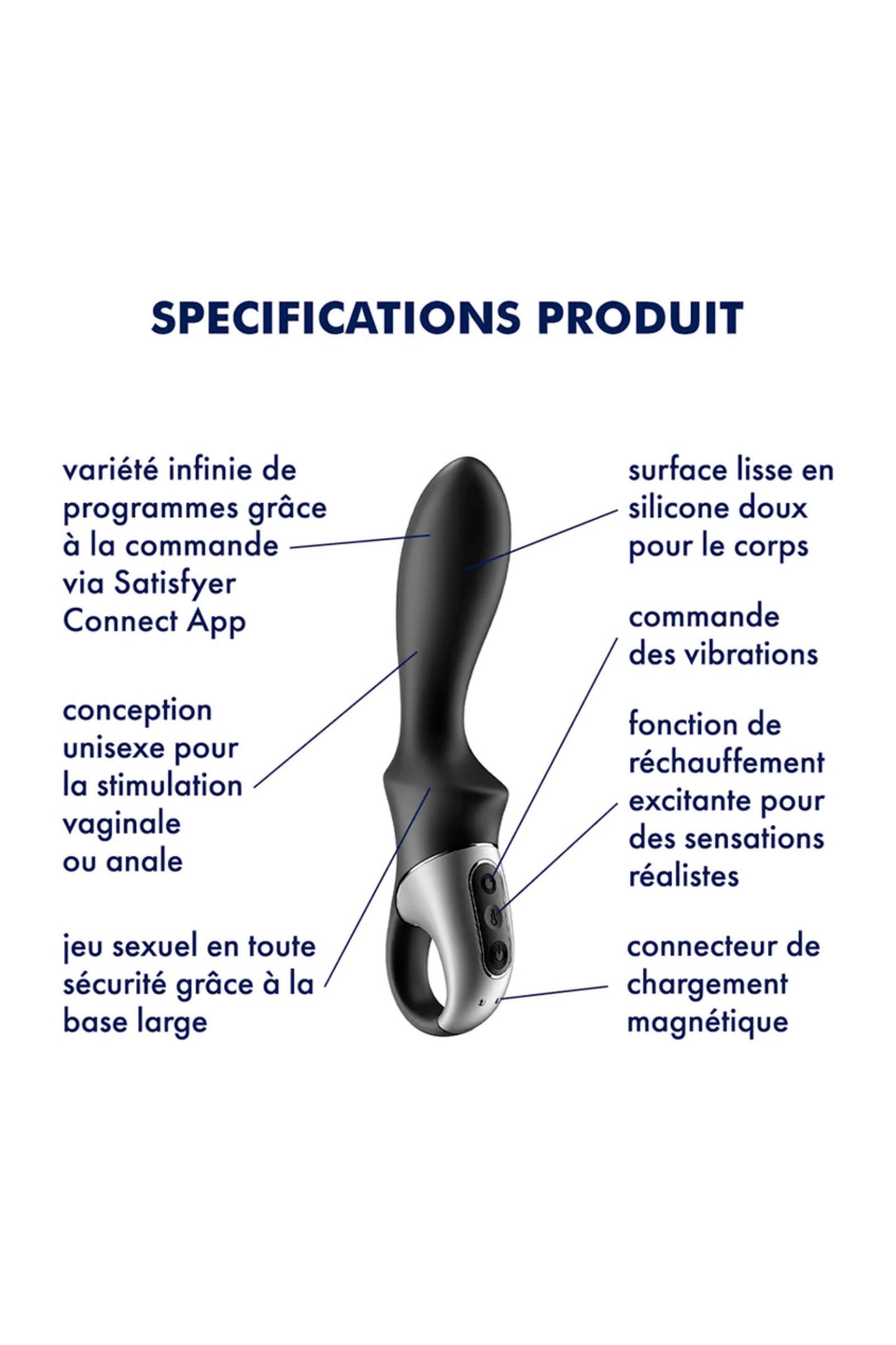 Satisfyer Heat Climax, vibromasseur gode anal chauffant et connecté Plaisirs de Mayotte
