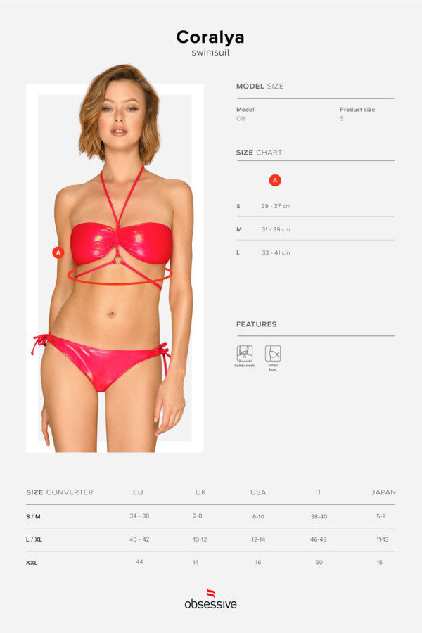 MAILLOT 2P CORALYA ROUGE TAILLE M Plaisirs de Mayotte