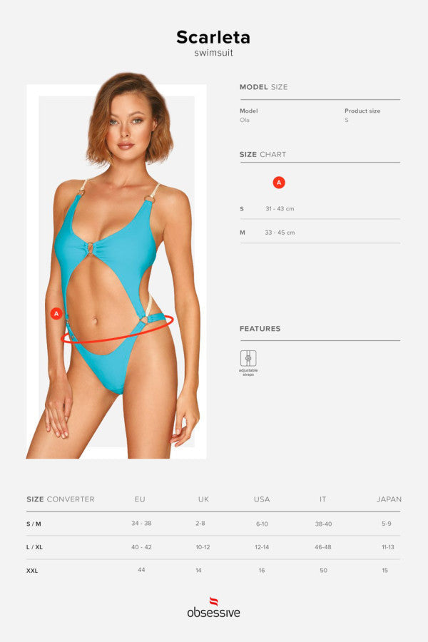 MAILLOT 1P SCARLETA BLEU Plaisirs de Mayotte