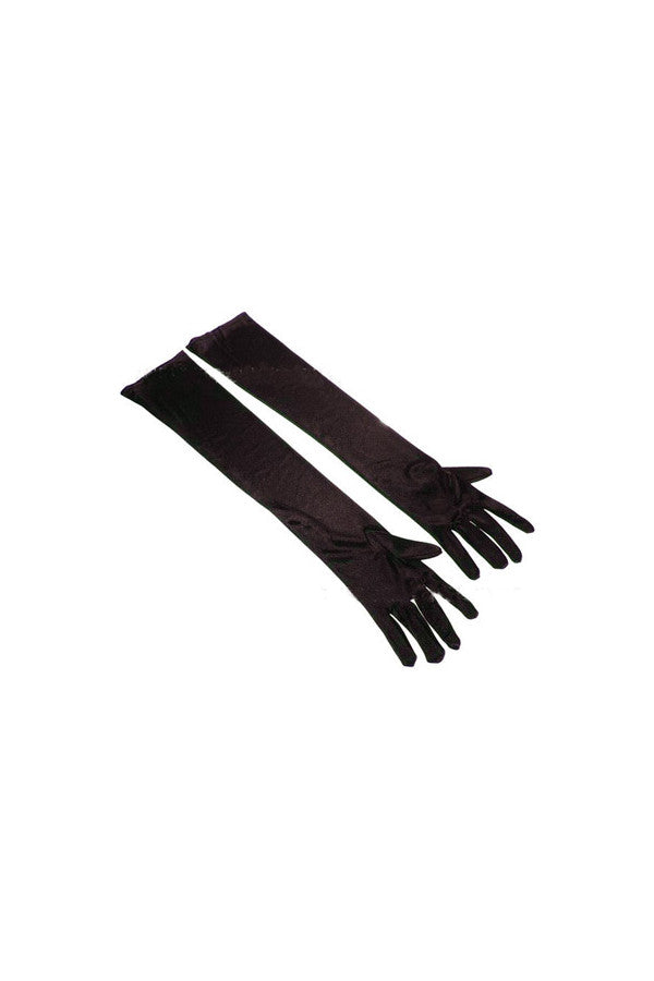 GANTS LONG SATIN NOIR T.U Plaisirs de Mayotte