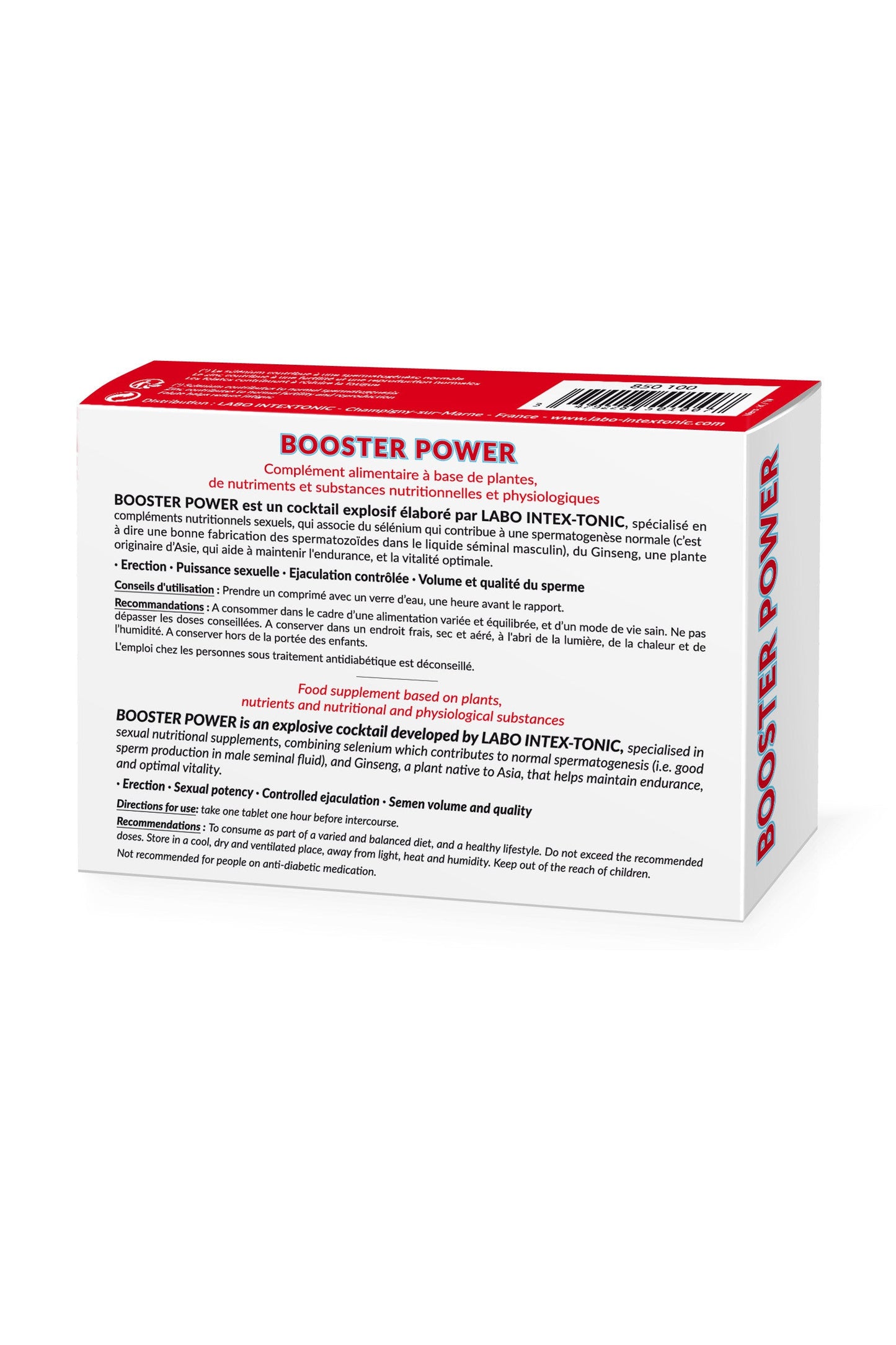 Booster sexuel 4 en 1 Booster Power 30 comprimés Plaisirs de Mayotte