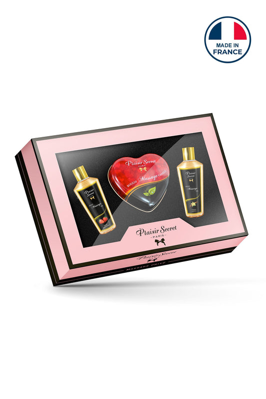 Coffret Massage Privé, bougie et huiles de massage Plaisirs de Mayotte
