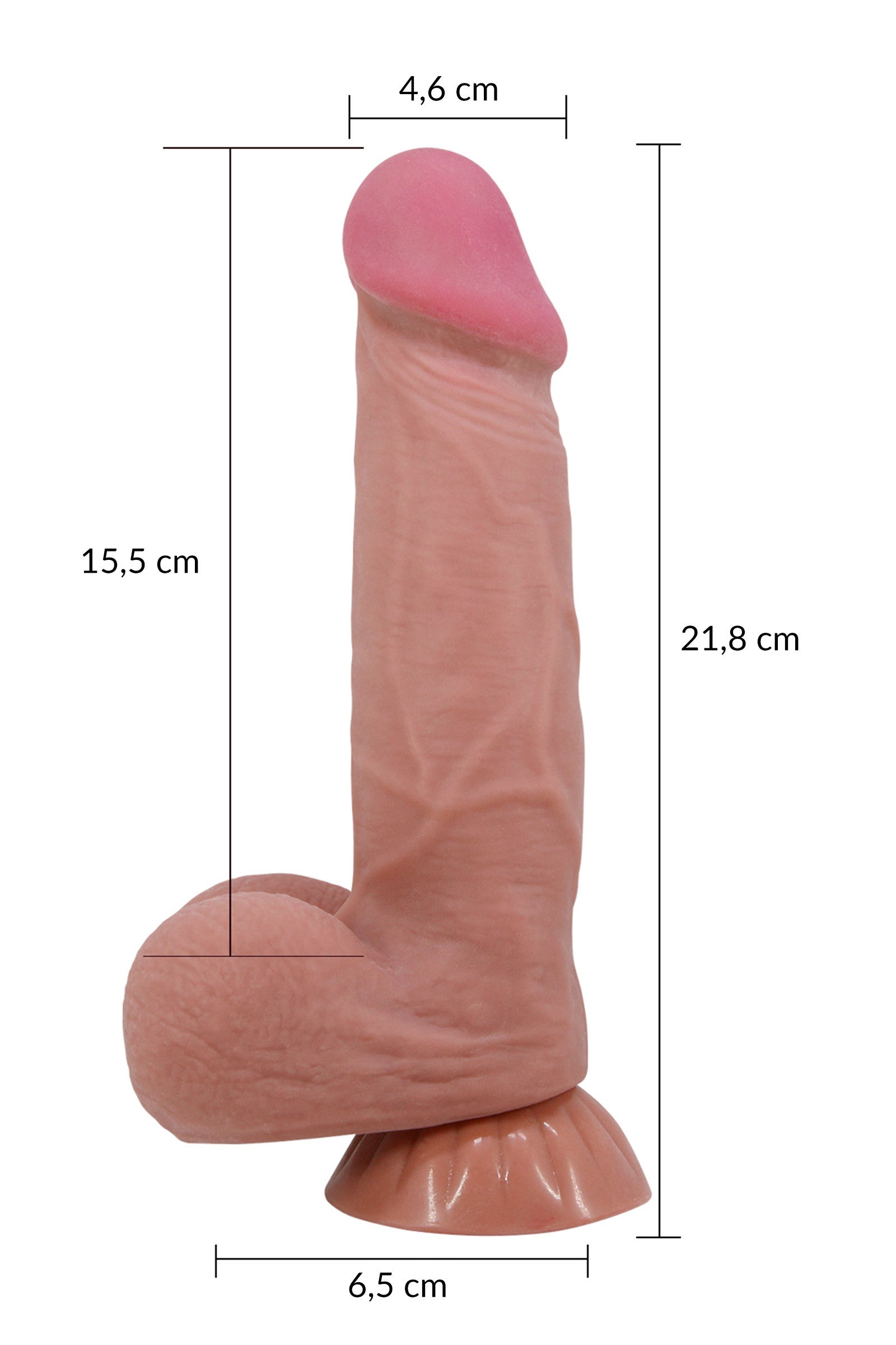 Gode ventouse réaliste à squelette 21,8 cm Plaisirs de Mayotte