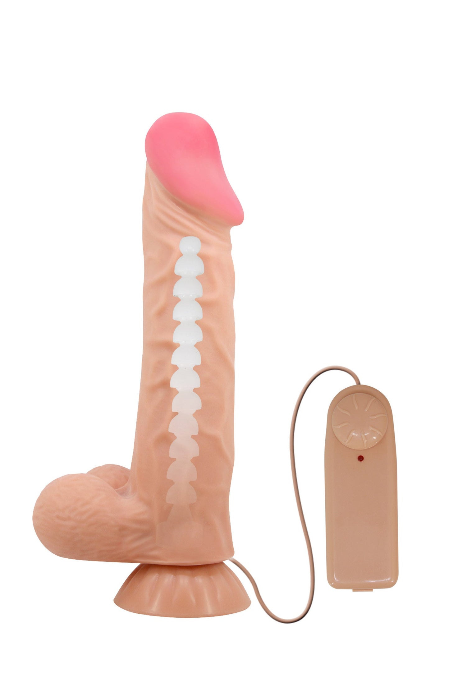 Gode vibrant réaliste à squelette 24 cm Plaisirs de Mayotte