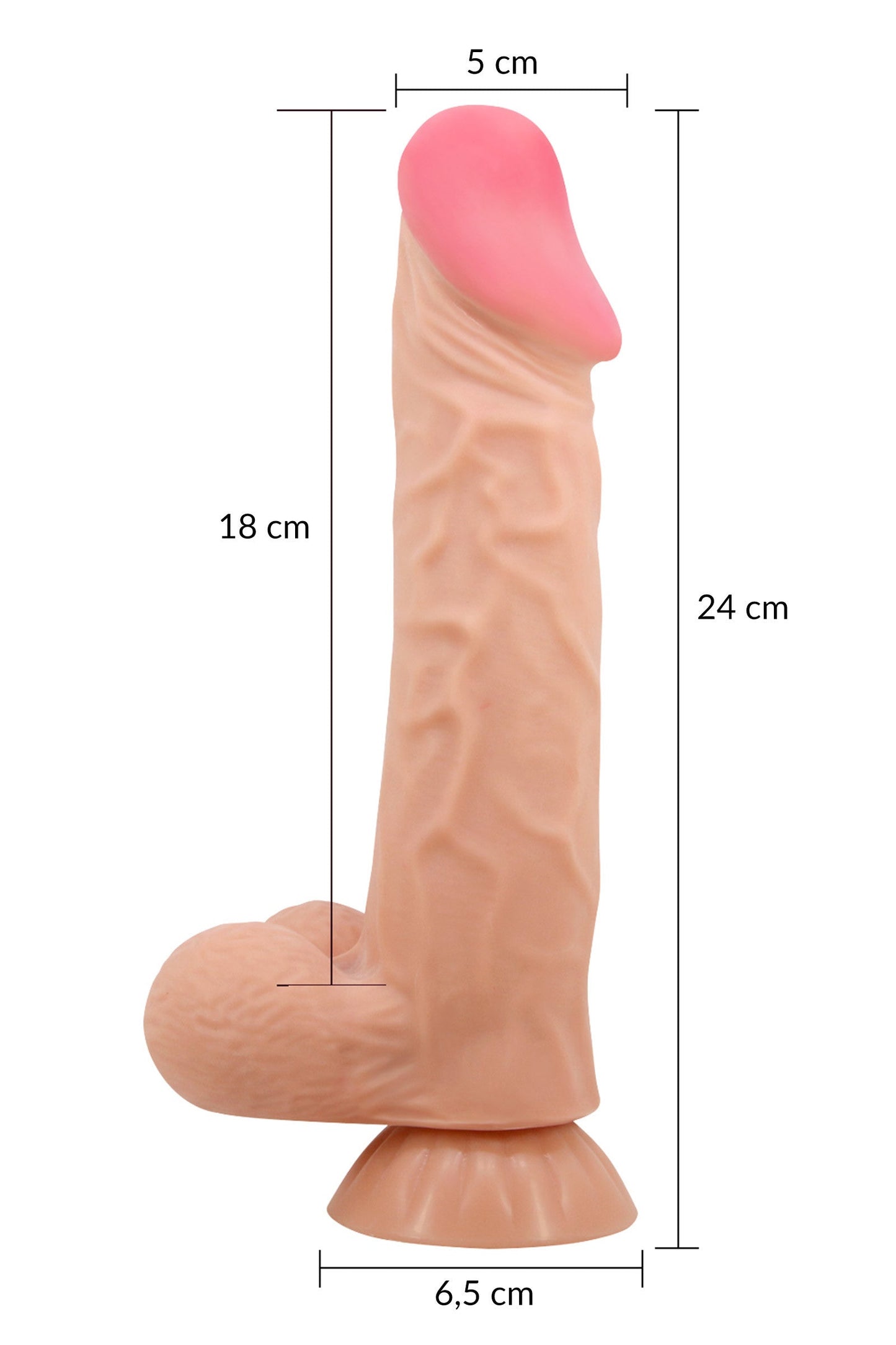 Gode vibrant réaliste à squelette 24 cm Plaisirs de Mayotte