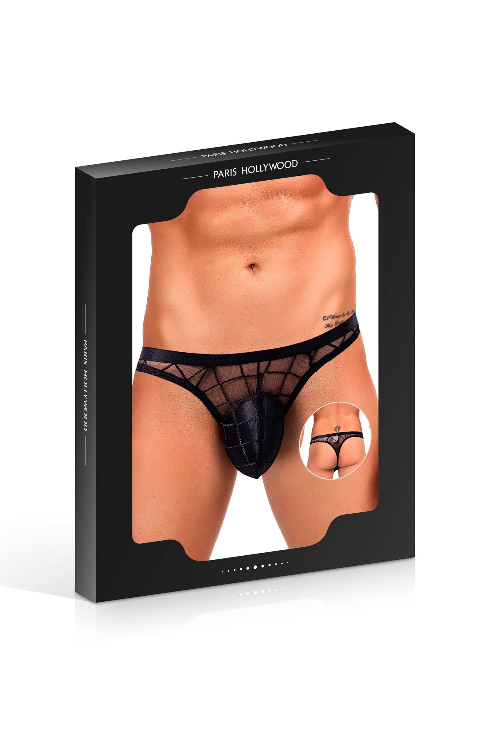 String masculin transparent motifs S/M Plaisirs de Mayotte