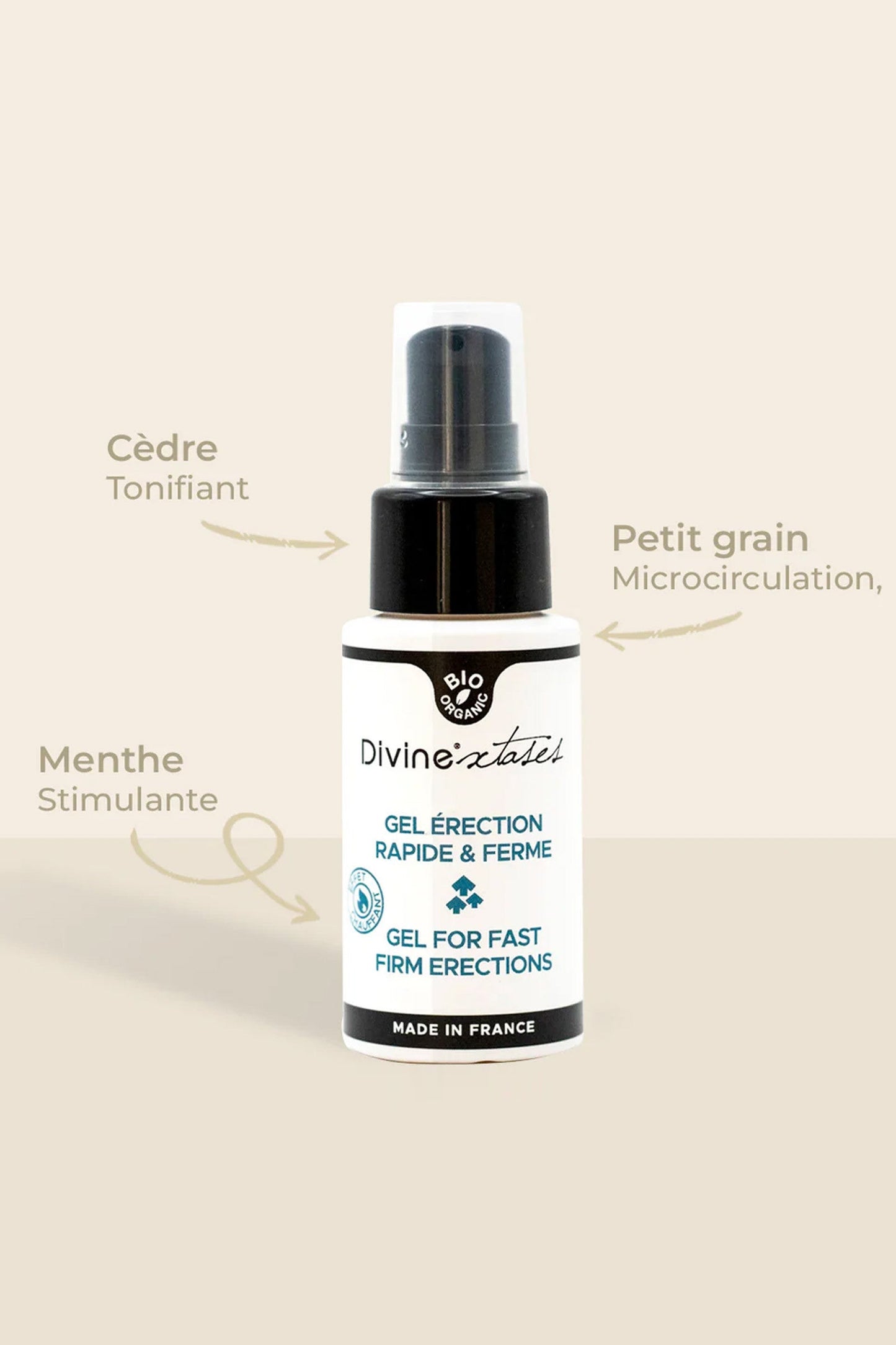 Gel érection rapide et ferme BIO - 50ml Plaisirs de Mayotte