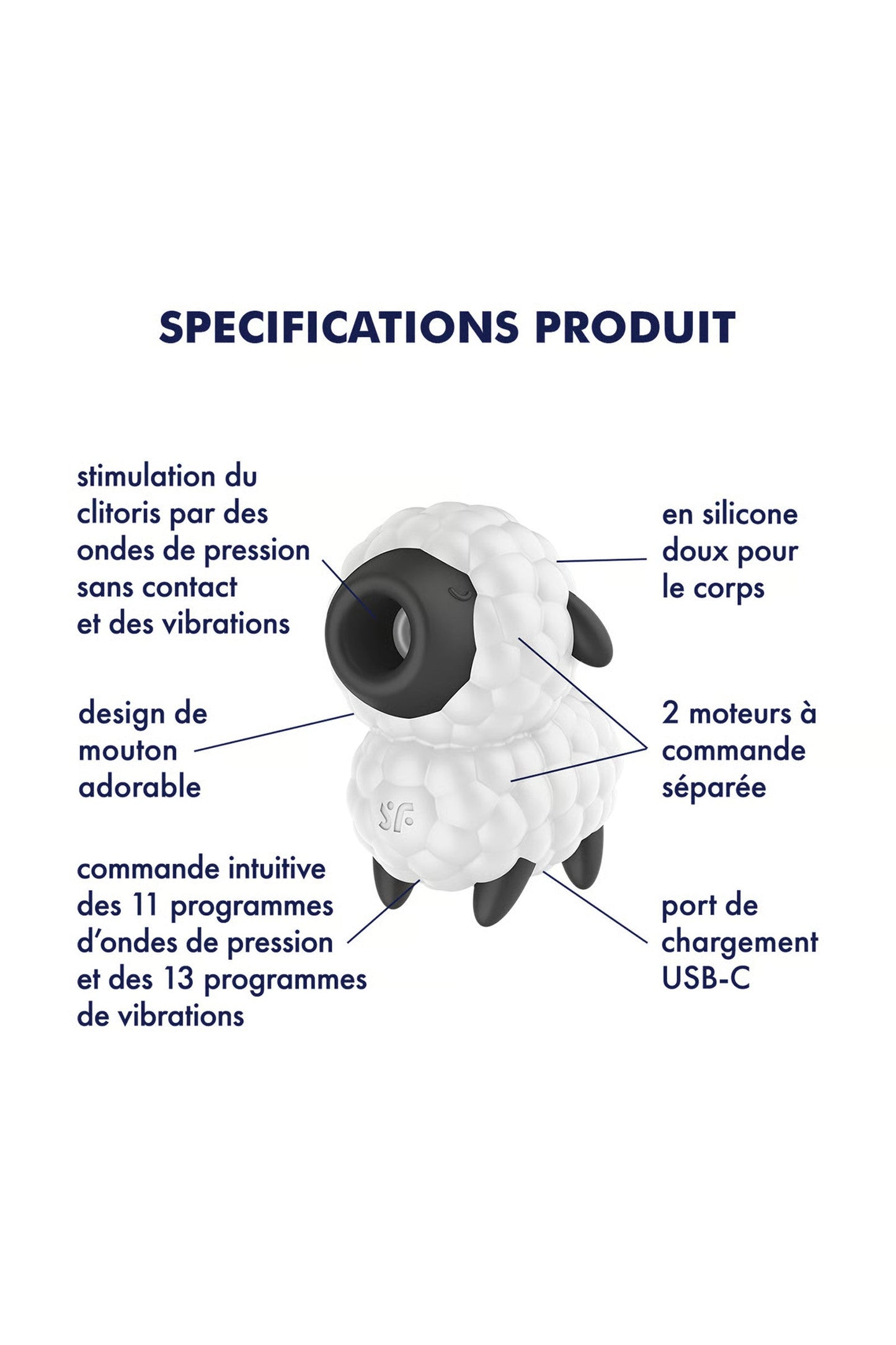 SATISFYER DREAMY SHEEP BLANC Plaisirs de Mayotte