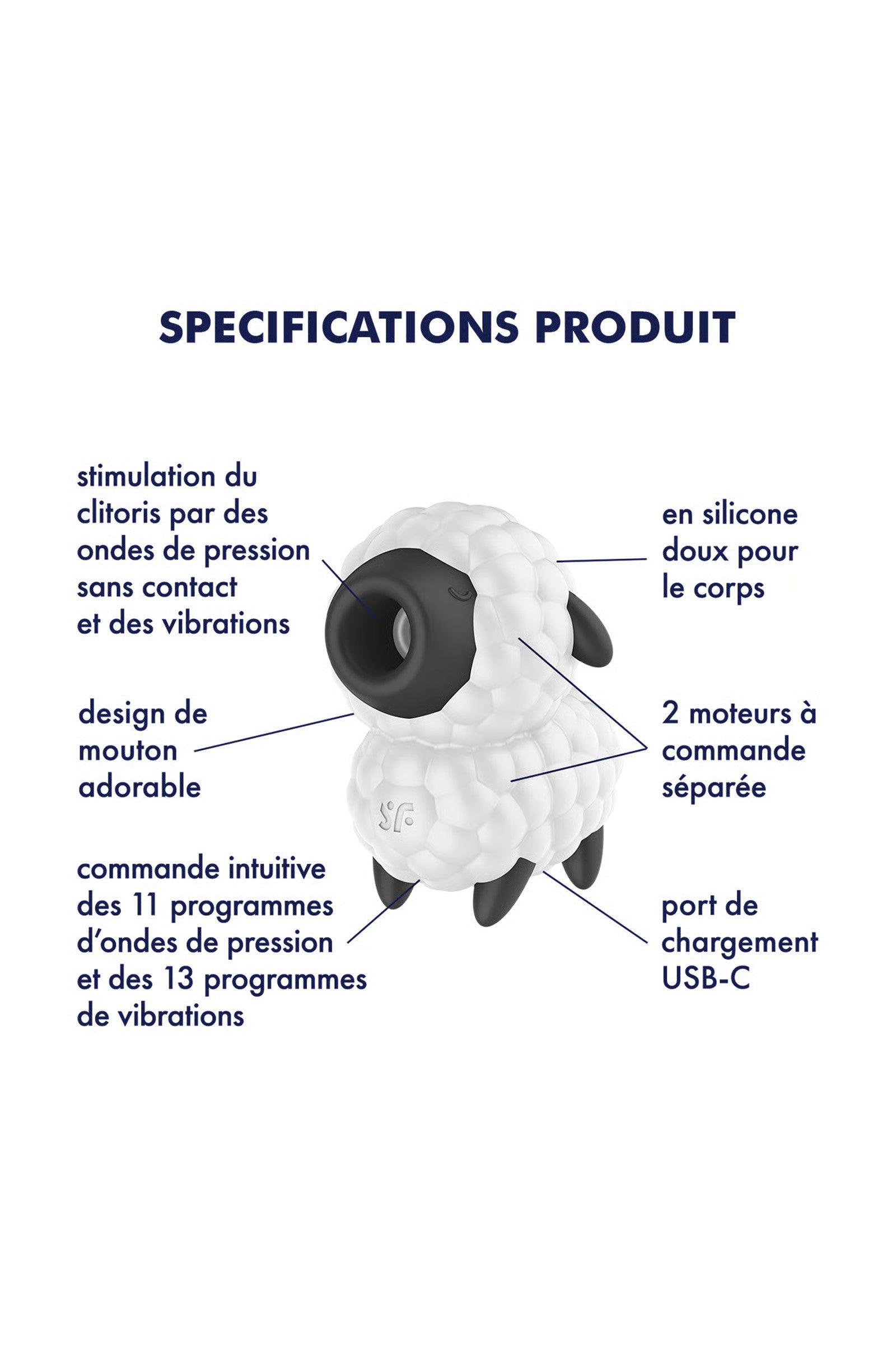 SATISFYER DREAMY SHEEP BLANC Plaisirs de Mayotte