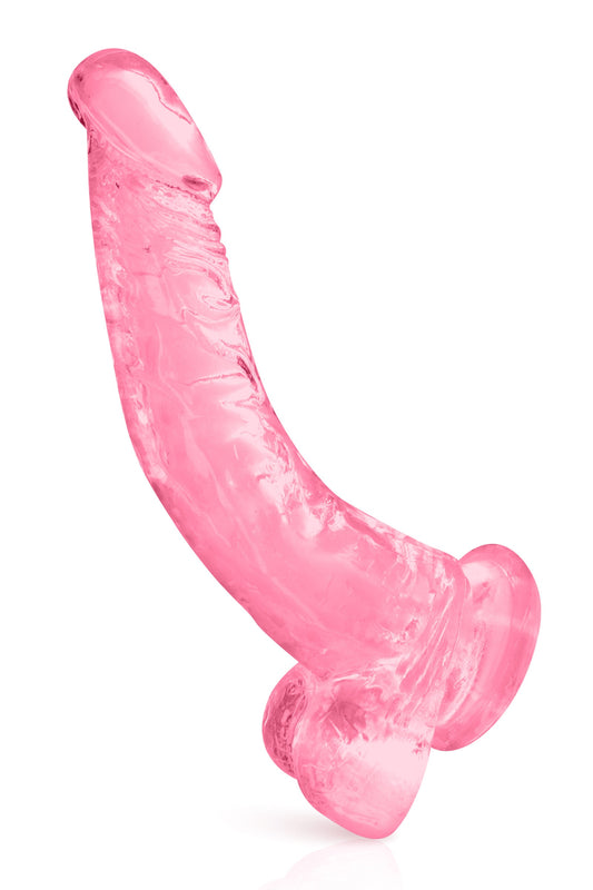 Gode ventouse courbe réaliste rose 22cm Plaisirs de Mayotte