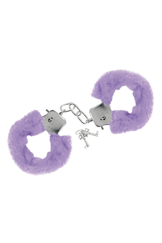 Menottes pour poignets fourrure violette Plaisirs de Mayotte