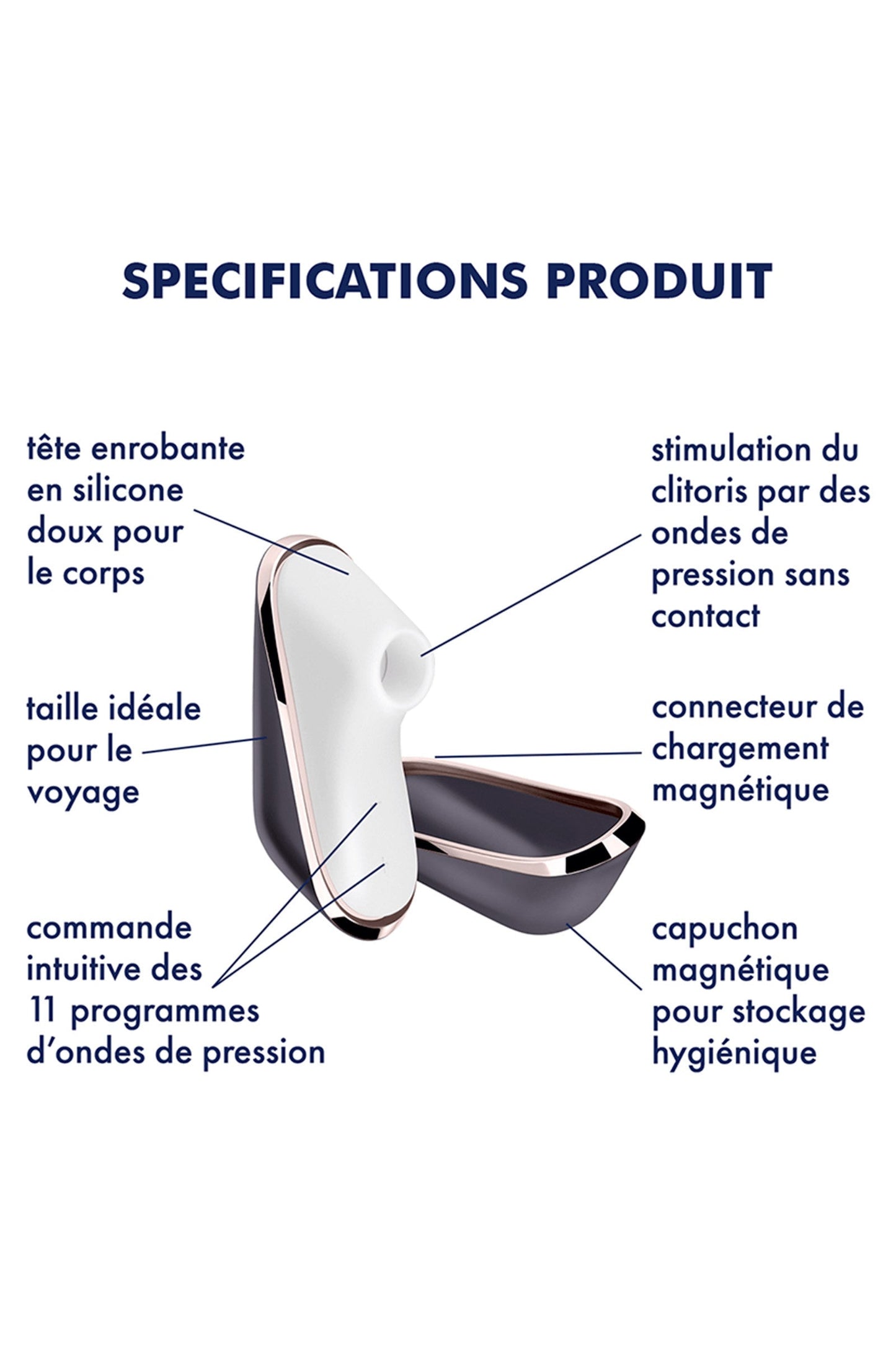 Traveler, stimulateur clitoris air pulsé compact Plaisirs de Mayotte