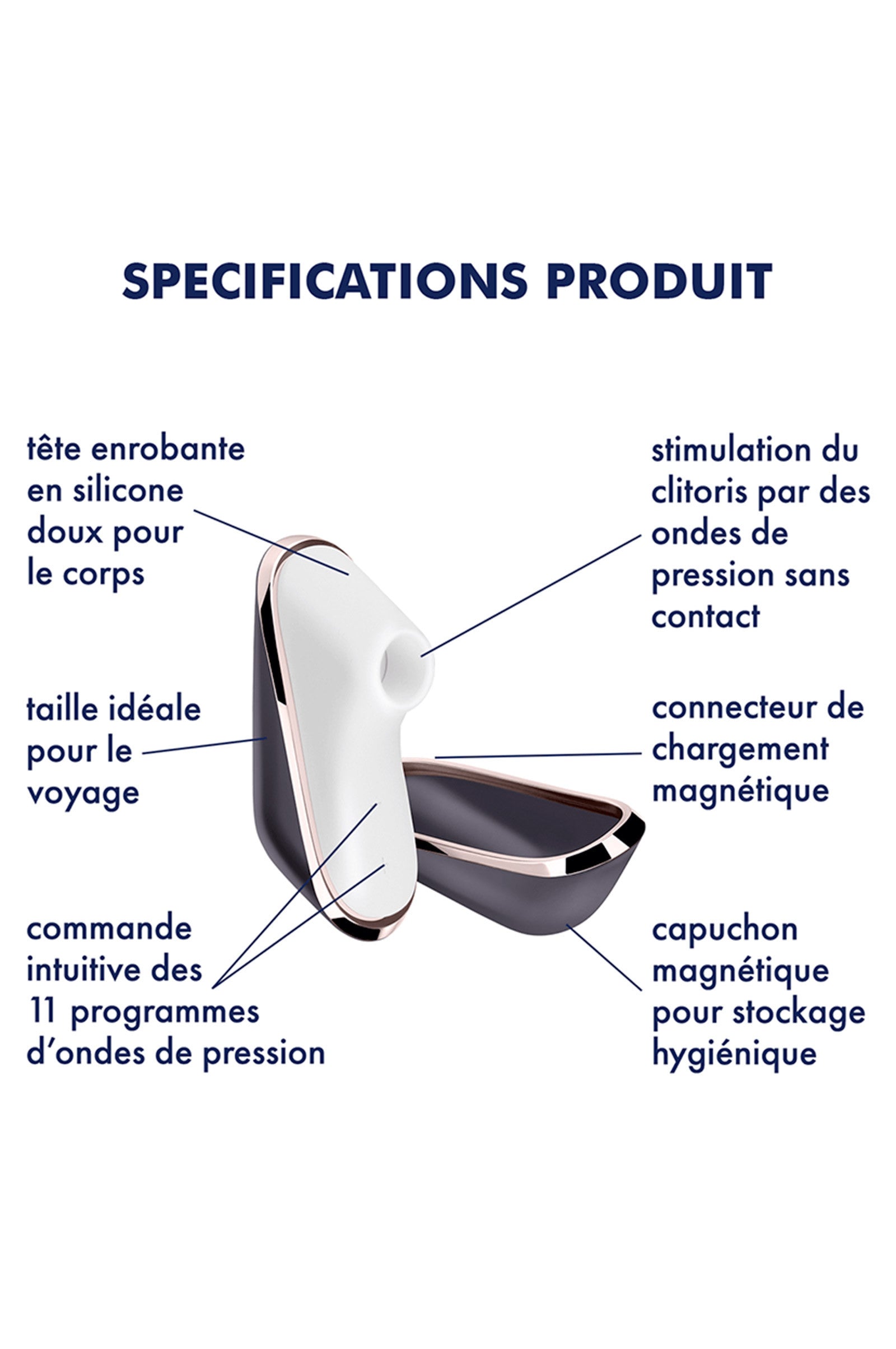 Traveler, stimulateur clitoris air pulsé compact Plaisirs de Mayotte