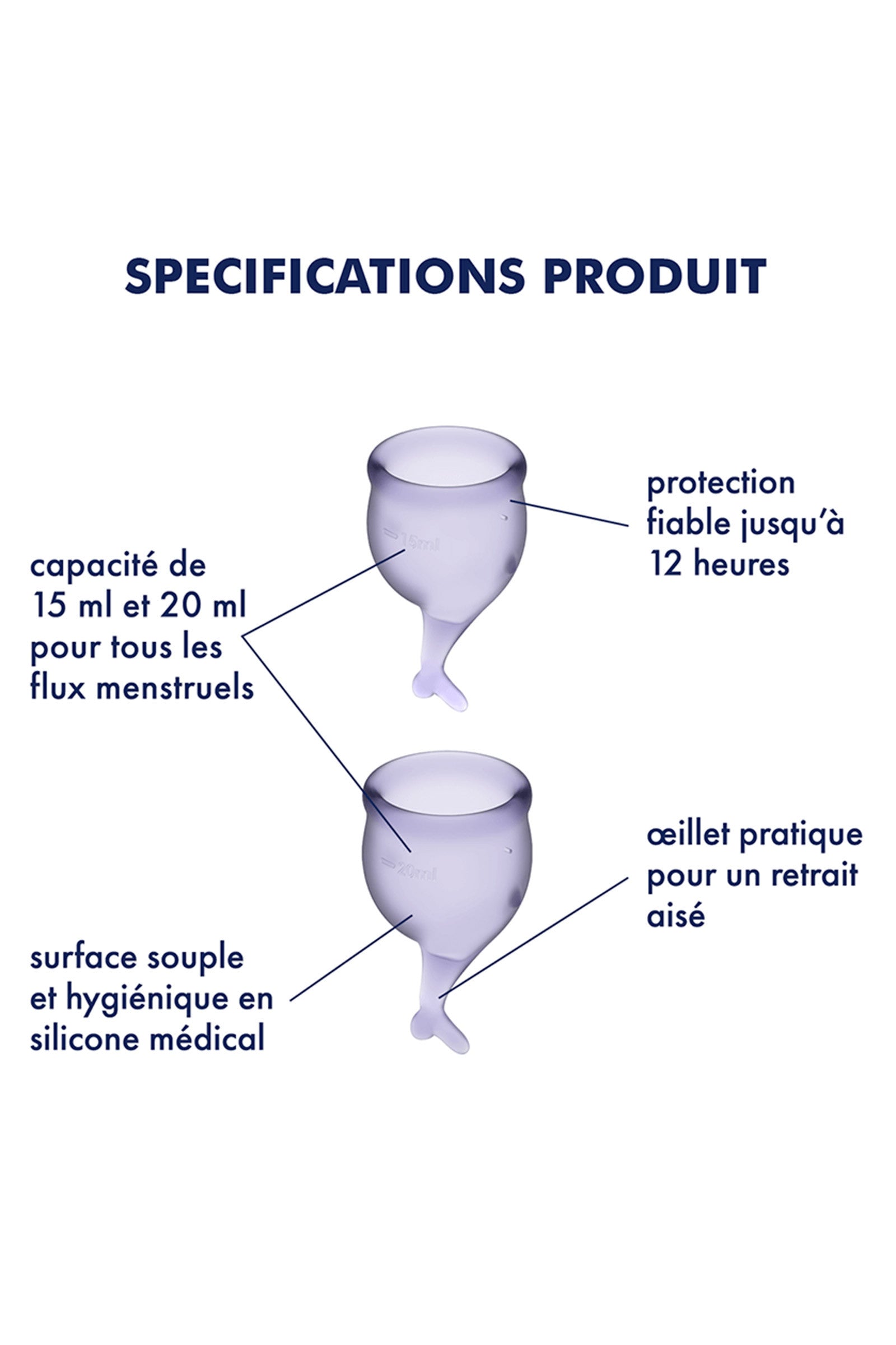 Satisfyer Feel Secure, 2 coupes menstruelles Plaisirs de Mayotte