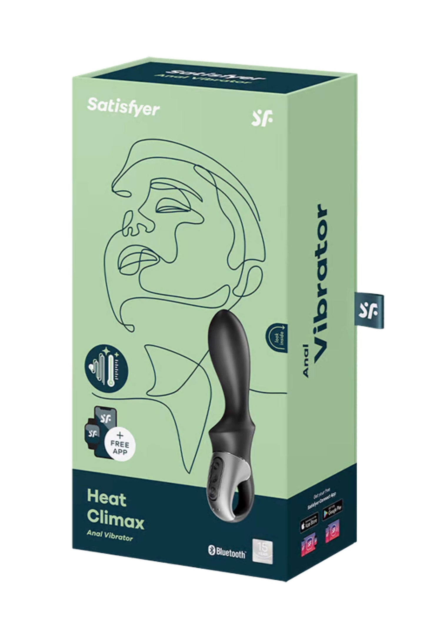 Satisfyer Heat Climax, vibromasseur gode anal chauffant et connecté Plaisirs de Mayotte