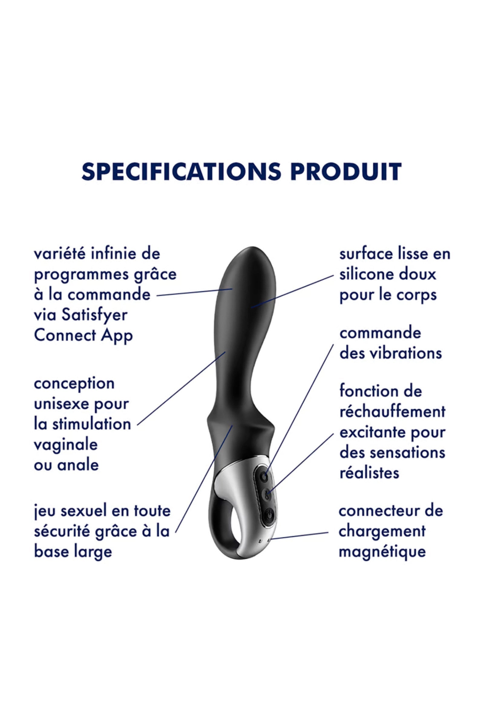 Satisfyer Heat Climax, vibromasseur gode anal chauffant et connecté Plaisirs de Mayotte